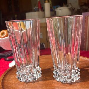 Rare Set of 2 Vintage Rosenthal Germany crystal highball glasses 6 1/8”